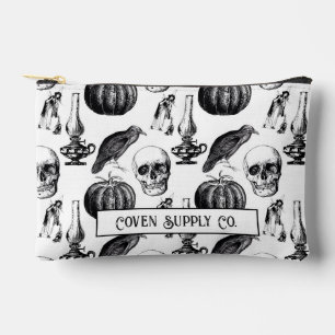 Bolsa con cierre de calavera y bruja