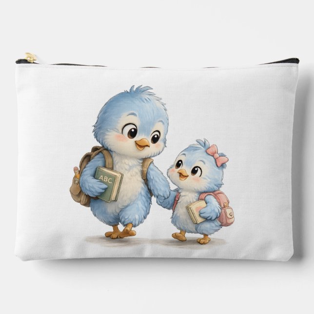 Bolsa con cremallera accesorio pájaro azul (Anverso)
