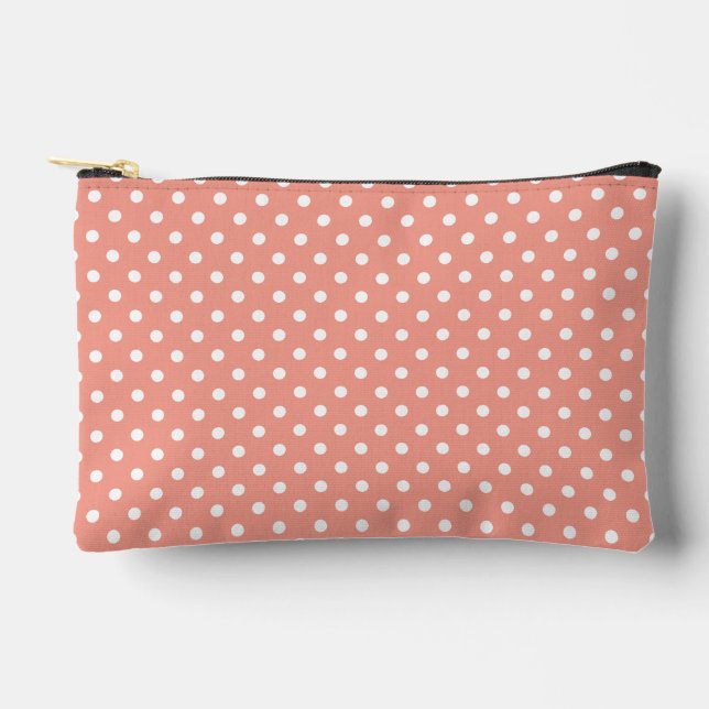 Bolsa con cremallera de accesorios de lunares rosa (Anverso)