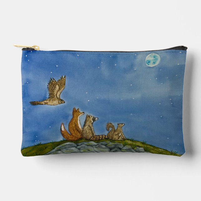 Bolsa con Cremallera de Animales Observando las Es (Anverso)