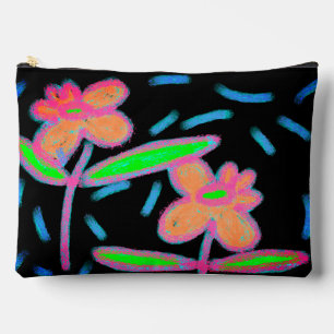Bolsa con Cremallera de Flores Abstractas Funky