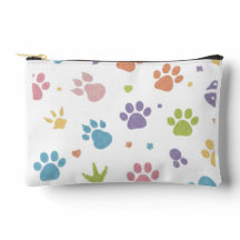 Bolsa con cremallera de huellas de patas coloridas