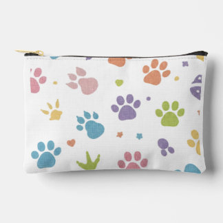 Bolsa con cremallera de huellas de patas coloridas