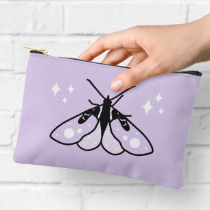 Bolsa con cremallera de la polilla morada linda