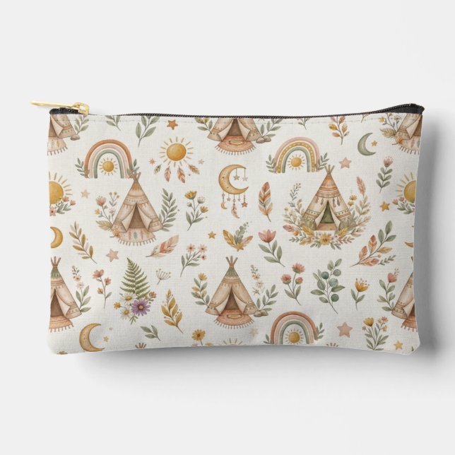 Bolsa con cremallera multiusos arcoíris acuarela b (Anverso)