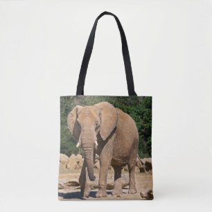 Bolsa con estampado de elefante macho africano