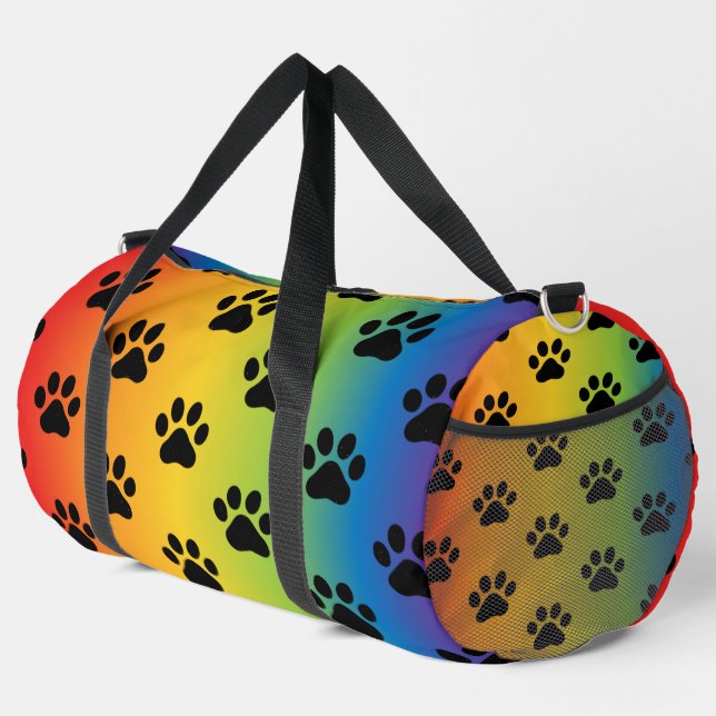 Bolsa con estampado de huellas de patas con gradie (Esquina derecha)