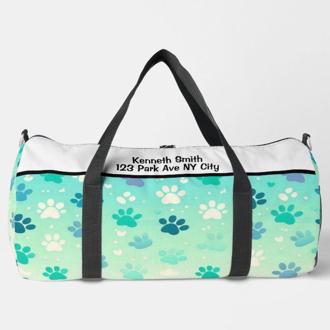Bolsa con estampado de huellas de patas en gradien (Anverso)