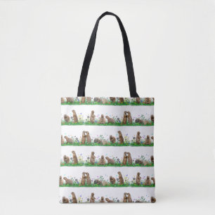 Bolsa con estampado de pradera de perros de la pra