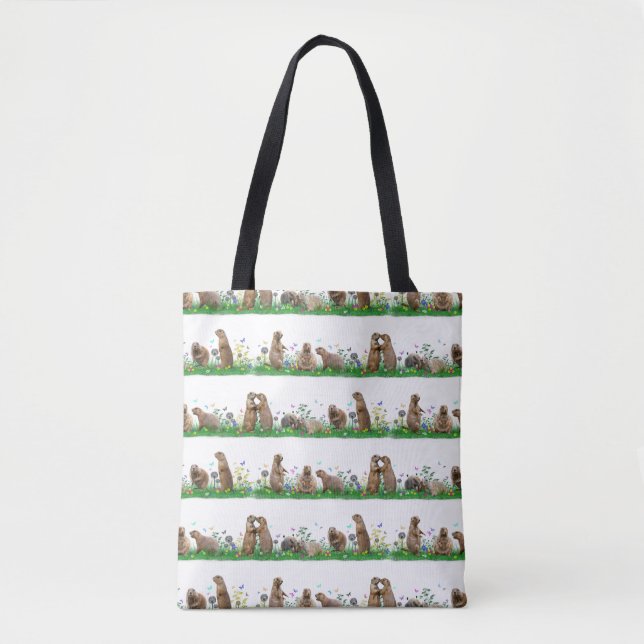 Bolsa con estampado de pradera de perros de la pra (Anverso)