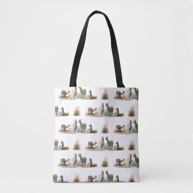 Bolsa con estampado de prado de llamas (elija colo (Anverso)