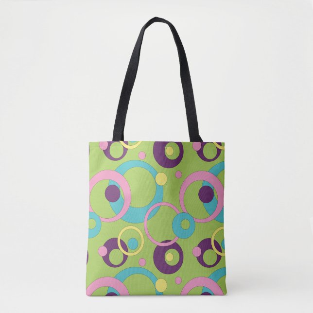 Bolsa con Estampado Total de Círculos Verdes Funky (Anverso)