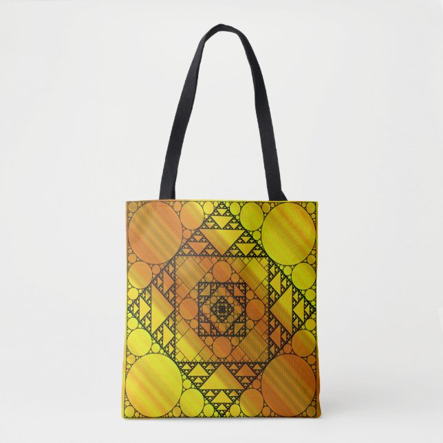 Bolsa con estampado total de geometría fractal (Anverso)
