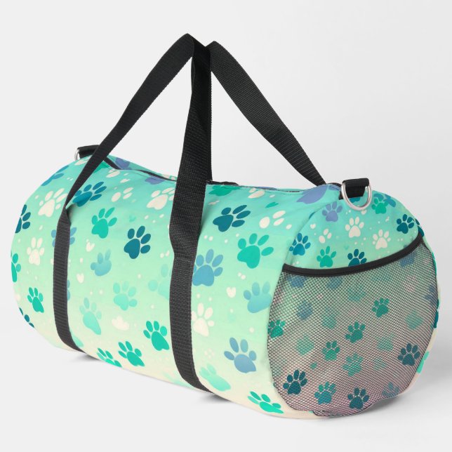 Bolsa con Huella de Pata de Gradiente Azul Verde (Esquina derecha)