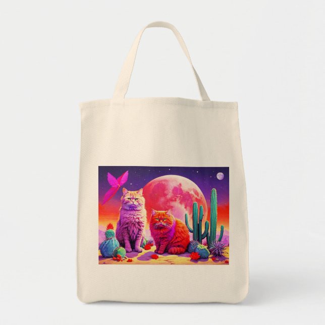 Bolsa con Ilustración de Gato (Frente)