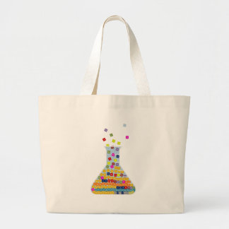 Bolsa con la tabla periódica en un vaso de precipi