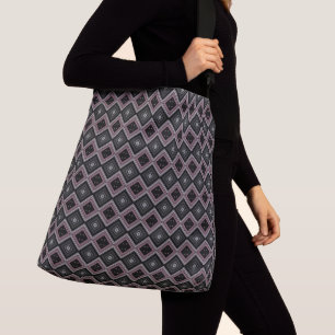 Bolsa con motivos de gris negro y frambuesa