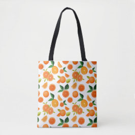 Bolsa con patrón vibrante de naranja y hoja 'Zesty