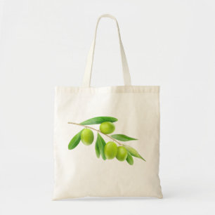 Bolsa con ramas de aceitunas verdes