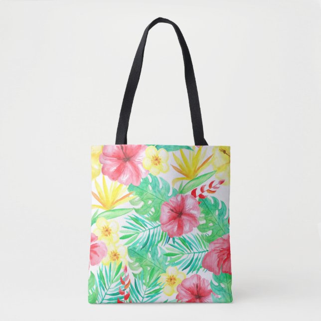 Bolsa con temas florales y hawaianos (Anverso)