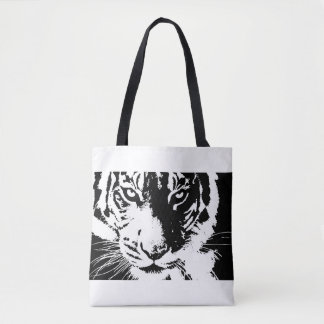 Bolsa con tigre en blanco y negro