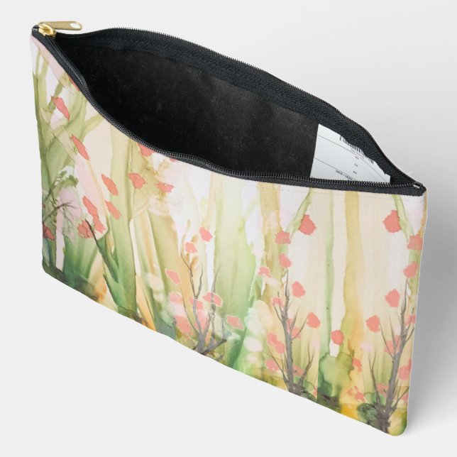 Bolsa cosmética con estampado de flor en el bosque (Abierto)