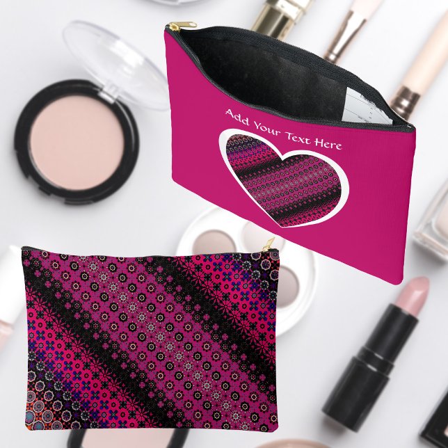Bolsa cosmética con patrón rosa caliente abstracto (Subido por el creador)