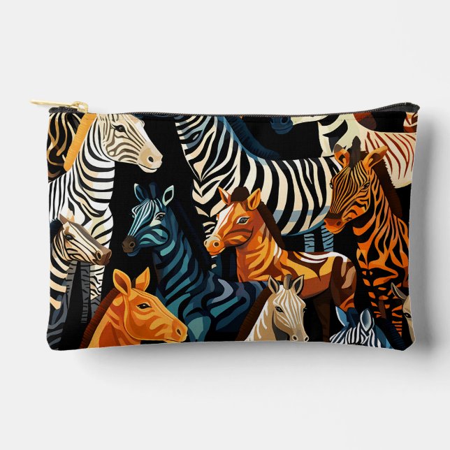 Bolsa cosmética de cebra de zebra de Safari de sel (Anverso)