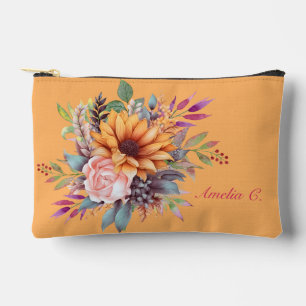 Bolsa cosmética de color floral de tono dulce