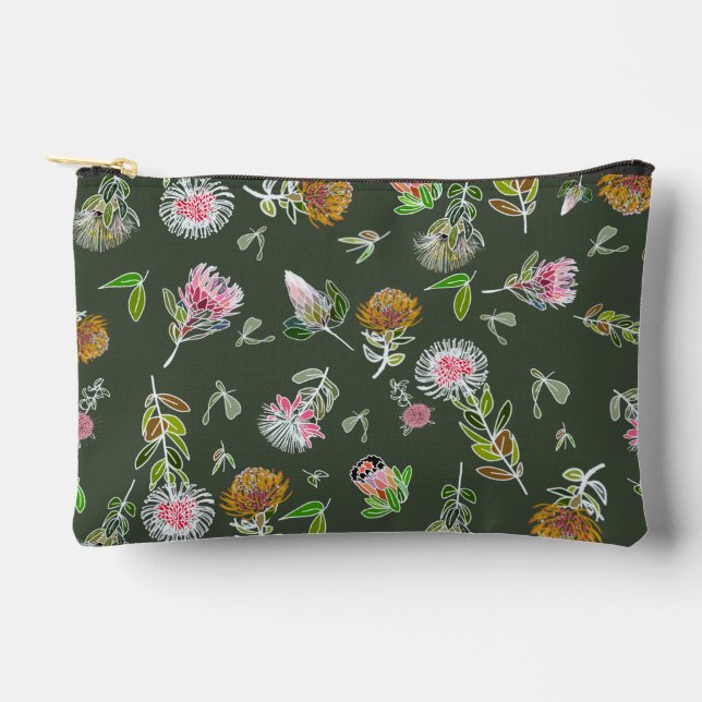 Bolsa cosmética de inodoros botánicos Protea (Anverso)