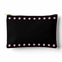 Bolsa cosmética de perlas (negro y rosa)