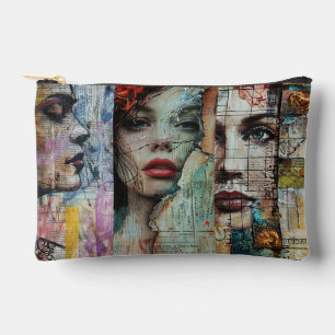 Bolsa cosmética del Collage de arte abstracto de c
