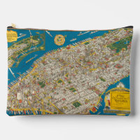 Bolsa cosmética del mapa vintage de Nueva York