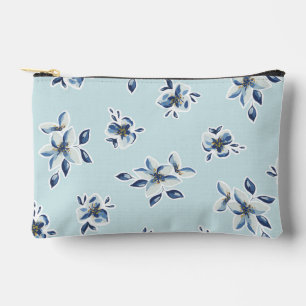 Bolsa cosmética floral azul