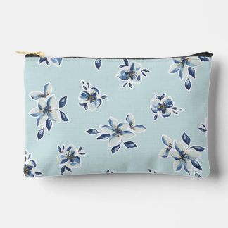 Bolsa cosmética floral azul