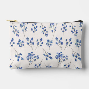 Bolsa cosmética floral azul y blanca