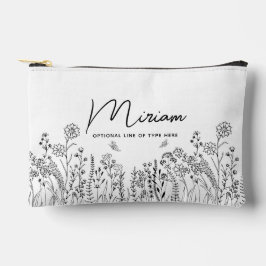 Bolsa cosmética floral con estilo de escritura ele