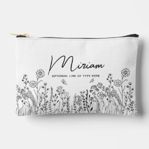 Bolsa cosmética floral con estilo de escritura ele