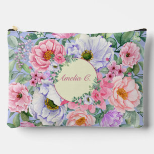 Bolsa cosmética floral de color pastel Delicado