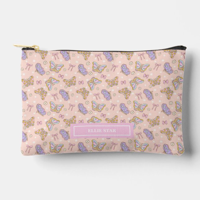 Bolsa cosmética personalizada de Chica de mariposa (Anverso)