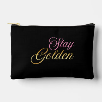 Bolsa Cosmética Stay Golden Rosa y Dorado