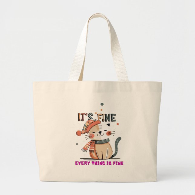 Bolsa Cozy Cat Vibes – Todo está Bien (Frente)
