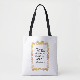 Bolsa cristiana con verso biblia