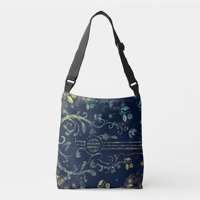 Bolsa Crossbody de flores de guitarra (Anverso)