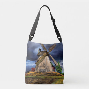 Bolsa Crossbody para el paisaje del molino de vien