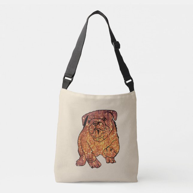 Bolsa cruzada con estampado total de arte de Bulld (Anverso)