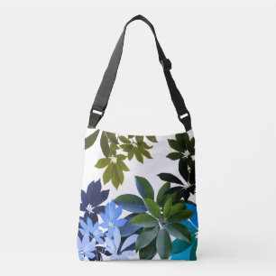 Bolsa cruzada de hojas verdes y azules