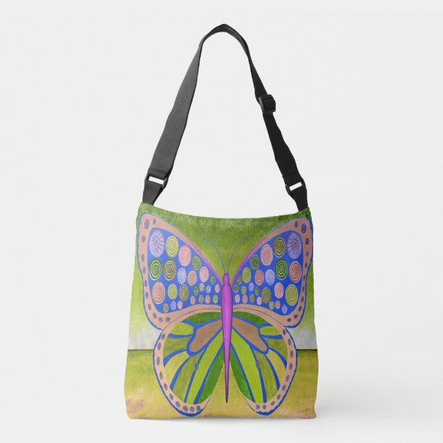Bolsa cruzada de mariposas del océano verde (Anverso)
