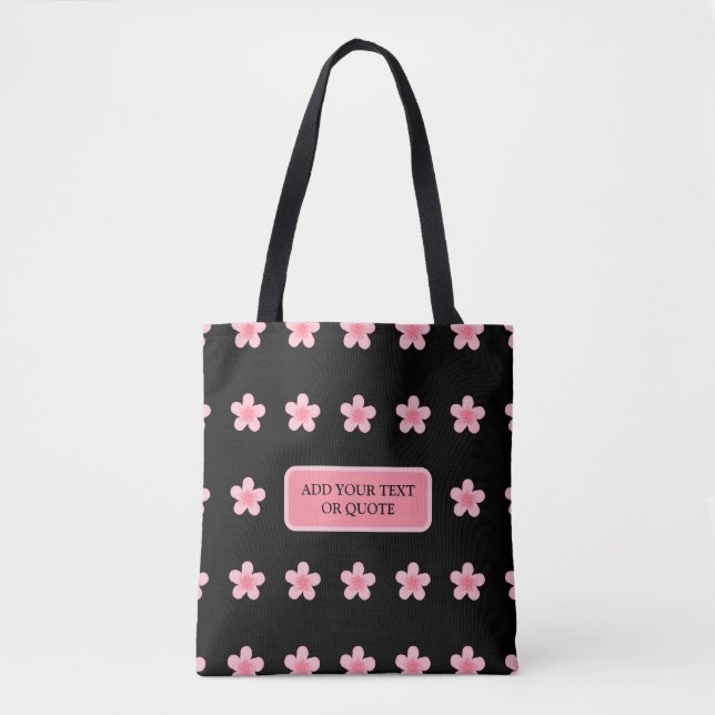 Bolsa cruzada de patrón de flor de cerezo rosa per (Anverso)