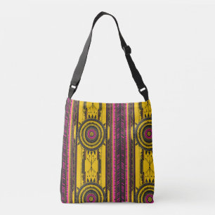 Bolsa cruzada en amarillo/morado nativo americano